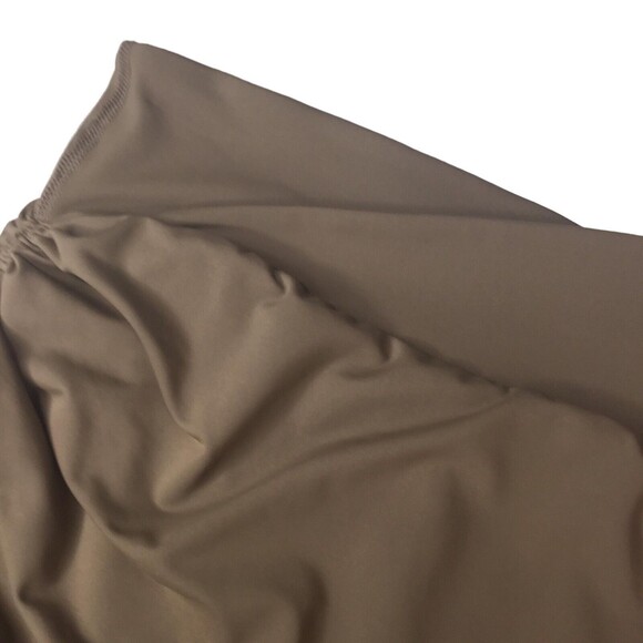 IV Brown Drawstring Ruched Mini Skirt Attached Shorts Skort Women's XL - Picture 10 of 15